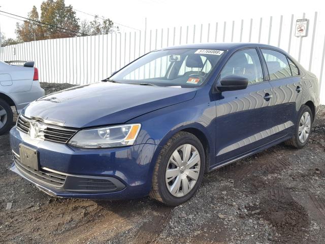 3VW2K7AJ1BM074320 - 2011 VOLKSWAGEN JETTA BASE BLUE photo 2