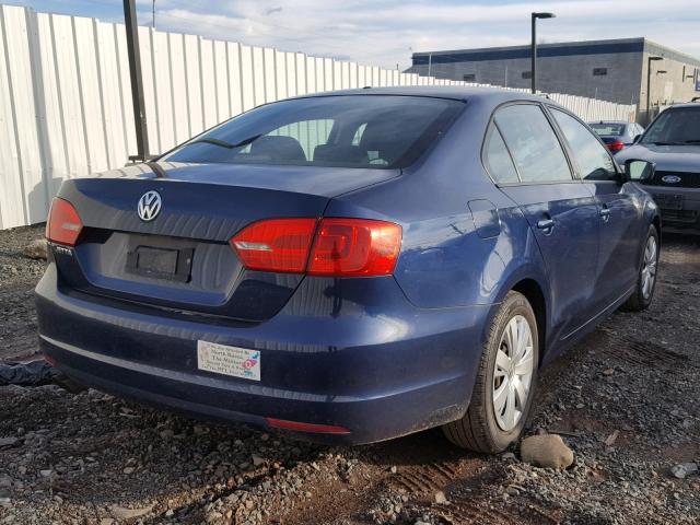 3VW2K7AJ1BM074320 - 2011 VOLKSWAGEN JETTA BASE BLUE photo 4