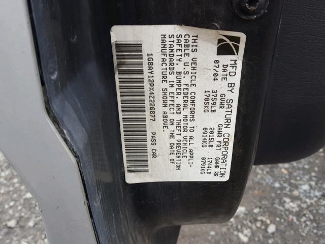 1G8AY12PX4Z226877 - 2004 SATURN ION REDLIN Gümüş foto 10