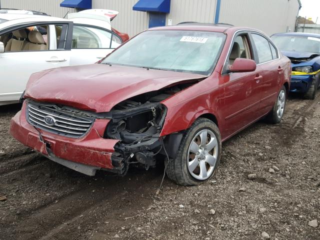 KNAGE123375129065 - 2007 KIA OPTIMA RED photo 2