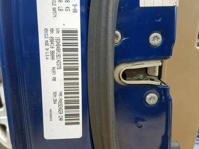 1B3HB48A19D142379 - 2009 DODGE CALIBER SX BLUE photo 10