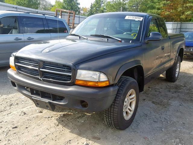 1D7HG12KX4S651798 - 2004 DODGE DAKOTA SXT BLACK photo 2