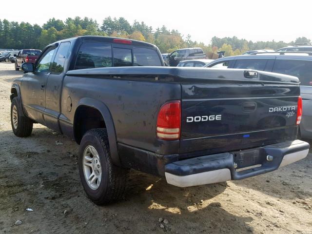 1D7HG12KX4S651798 - 2004 DODGE DAKOTA SXT BLACK photo 3