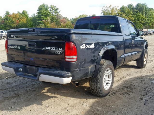 1D7HG12KX4S651798 - 2004 DODGE DAKOTA SXT BLACK photo 4