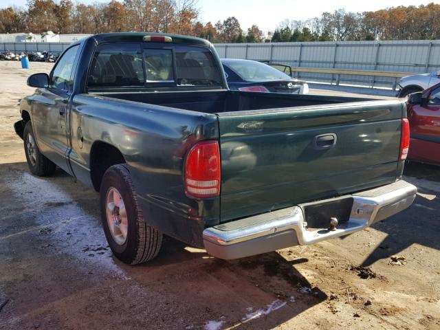 1B7FL26X7XS109314 - 1999 DODGE DAKOTA GREEN photo 3