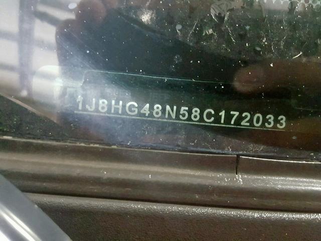 1J8HG48N58C172033 - 2008 JEEP COMMANDER ნაცრისფერი ფოტო 10