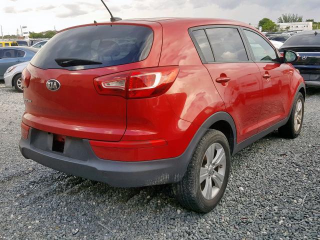 KNDPB3A23D7445422 - 2013 KIA SPORTAGE B RED photo 4