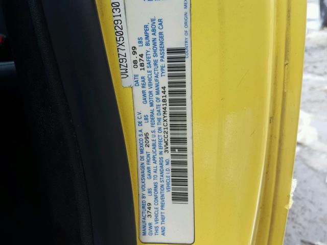 3VWCC21CXYM418144 - 2000 VOLKSWAGEN NEW BEETLE ყვითელი ფოტო 10