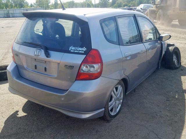 JHMGD386X7S016491 - 2007 HONDA FIT S SILVER photo 4