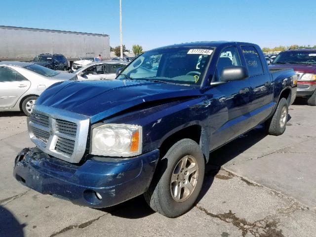 1D7HW48N36S525386 - 2006 DODGE DAKOTA QUA BLUE photo 2