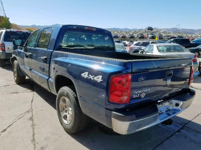 1D7HW48N36S525386 - 2006 DODGE DAKOTA QUA BLUE photo 3