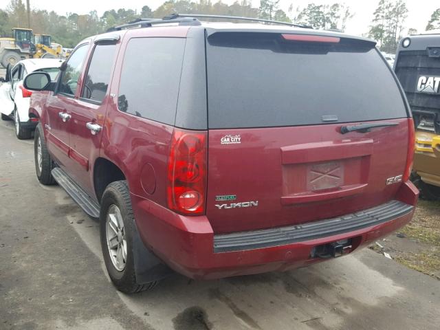 1GKFK13017J299013 - 2007 GMC YUKON BURGUNDY photo 3