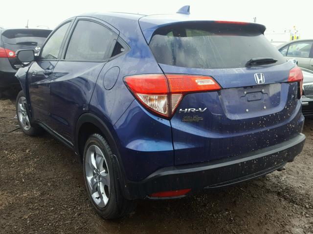 3CZRU5H57GM732264 - 2016 HONDA HR-V EX BLUE photo 3