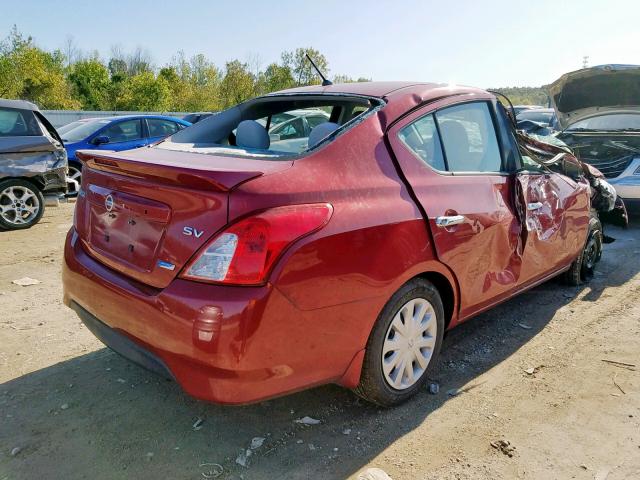 3N1CN7AP2FL812059 - 2015 NISSAN VERSA S RED photo 4