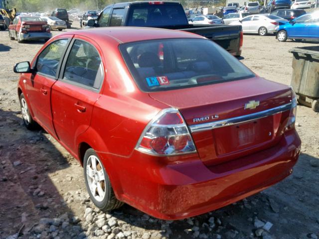 KL1TD56628B066423 - 2008 CHEVROLET AVEO BASE Қызыл фото 3