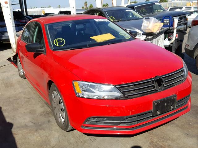 3VW2K7AJ2FM314321 - 2015 VOLKSWAGEN JETTA BASE RED photo 1