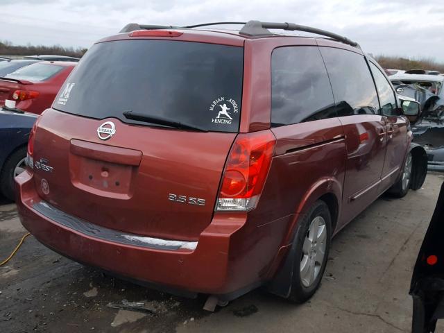 5N1BV28U75N132014 - 2005 NISSAN QUEST S ORANGE photo 4