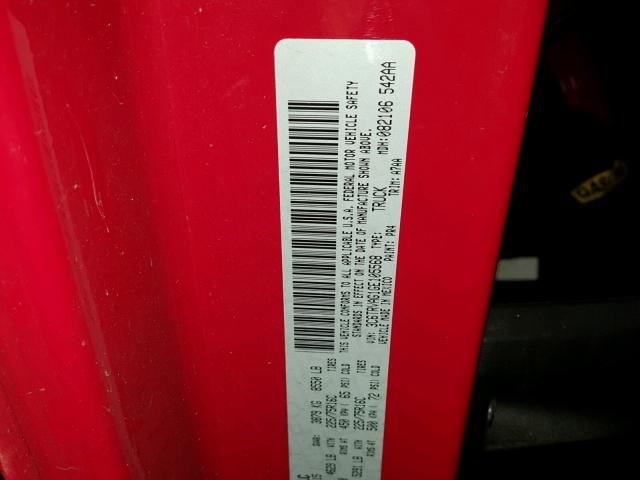 3C6TRVAG1GE105568 - 2016 RAM PROMASTER 红色 照片 10