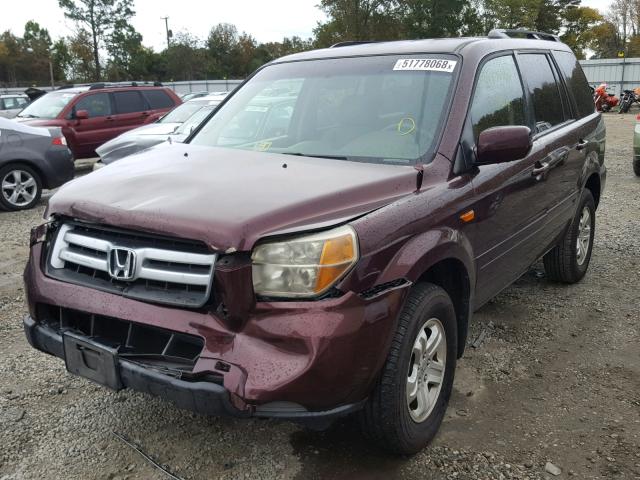 5FNYF18238B020317 - 2008 HONDA PILOT VP MAROON photo 2