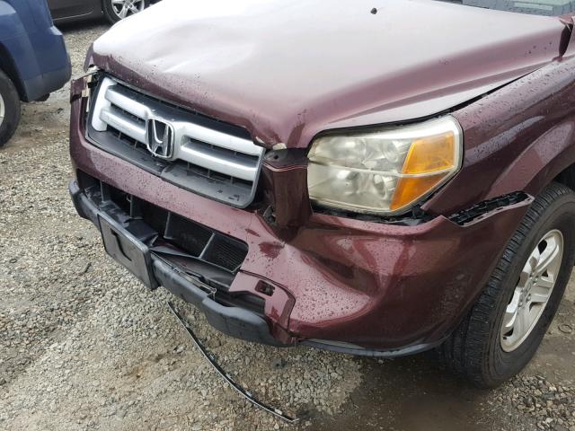 5FNYF18238B020317 - 2008 HONDA PILOT VP MAROON photo 9