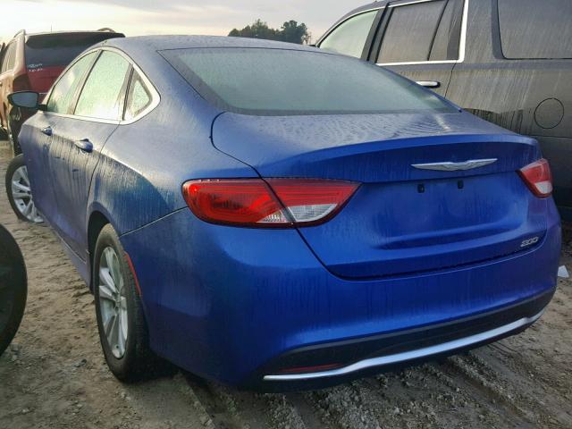 1C3CCCAB7FN567067 - 2015 CHRYSLER 200 LIMITE BLUE photo 3