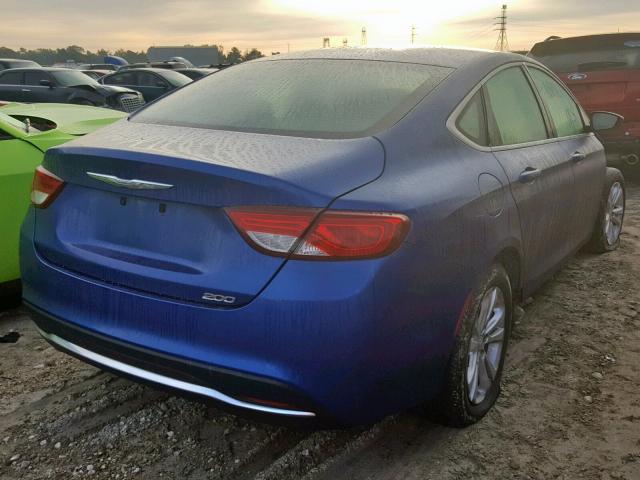 1C3CCCAB7FN567067 - 2015 CHRYSLER 200 LIMITE BLUE photo 4