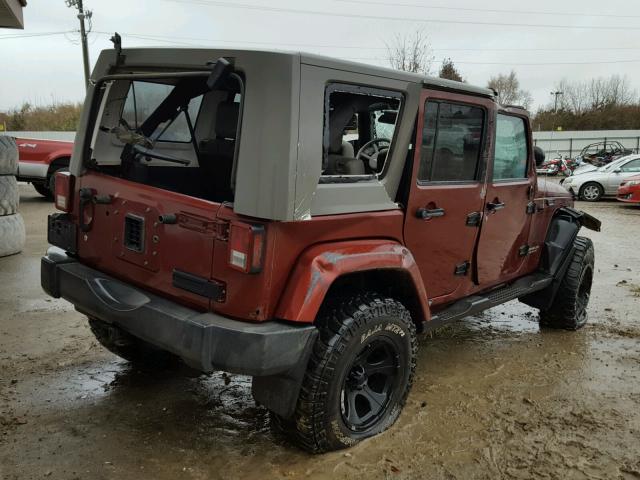 1J4GA59167L100806 - 2007 JEEP WRANGLER S BURGUNDY photo 4