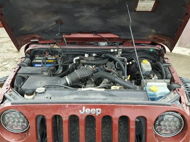 1J4GA59167L100806 - 2007 JEEP WRANGLER S BURGUNDY photo 7