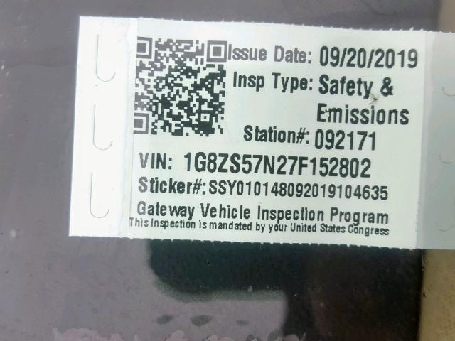 1G8ZS57N27F152802 - 2007 SATURN AURA XE WHITE photo 10