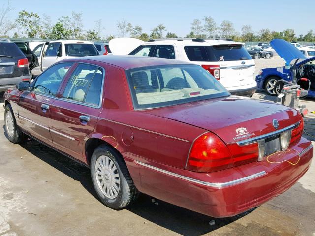 2MEFM75V78X623753 - 2008 MERCURY GRAND MARQ MAROON photo 3