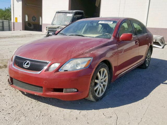 JTHCH96S560001672 - 2006 LEXUS GS 300 BURGUNDY photo 2