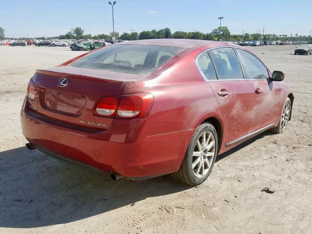 JTHCH96S560001672 - 2006 LEXUS GS 300 BURGUNDY photo 4