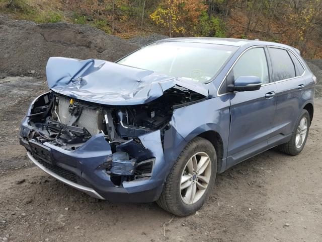 2FMPK4J98JBB02381 - 2018 FORD EDGE SEL BLUE photo 2