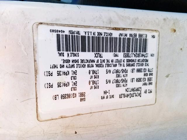 1D7HA16K24J173653 - 2004 DODGE RAM 1500 S WHITE photo 10