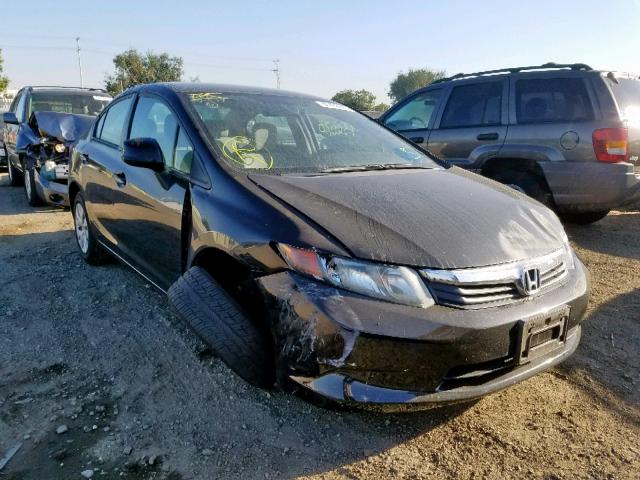 19XFB2F5XCE384769 - 2012 HONDA CIVIC LX BLACK photo 1