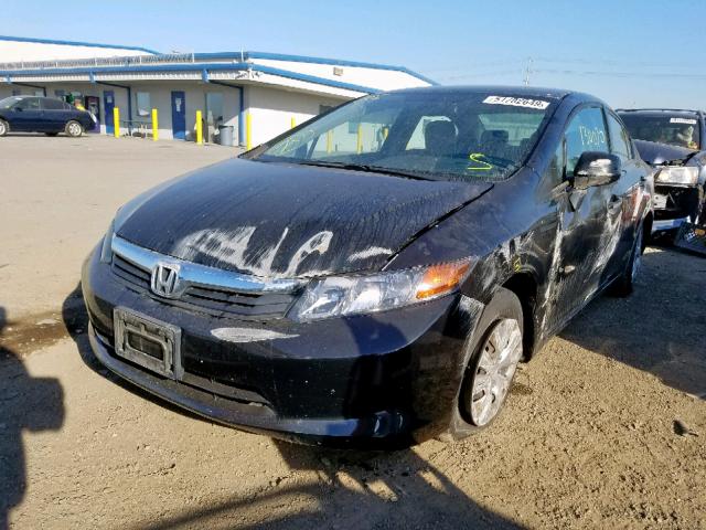 19XFB2F5XCE384769 - 2012 HONDA CIVIC LX BLACK photo 2