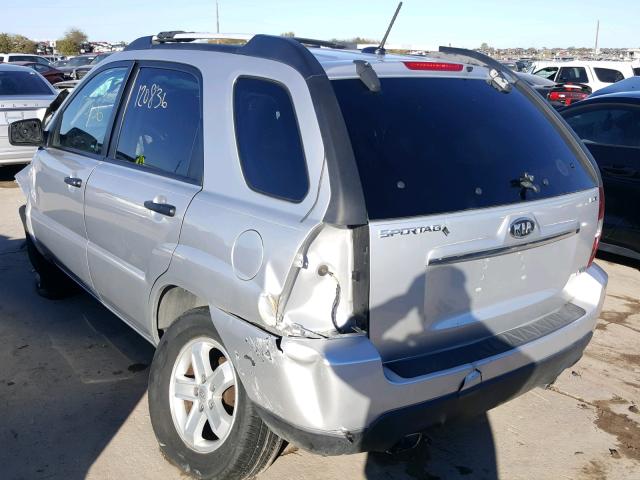 KNDJF723697612193 - 2009 KIA SPORTAGE L SILVER photo 3