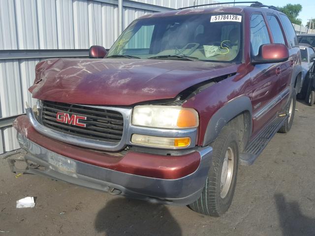 1GKEK13V42J253174 - 2002 GMC YUKON MAROON photo 2