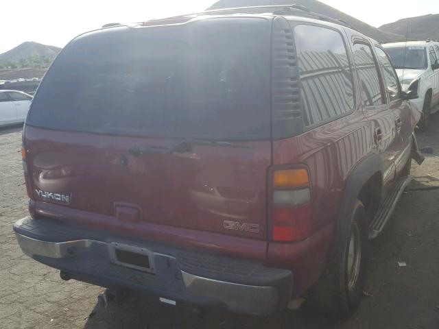 1GKEK13V42J253174 - 2002 GMC YUKON MAROON photo 4