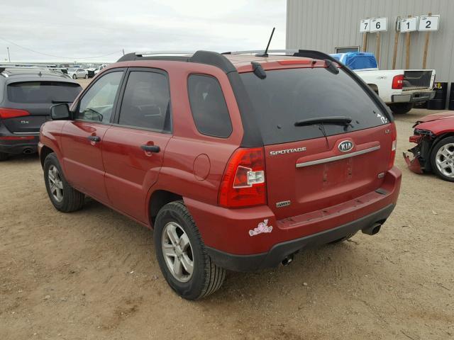 KNDJE723097561602 - 2009 KIA SPORTAGE RED photo 3