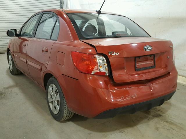 KNADH4A37A6613657 - 2010 KIA RIO LX RED photo 3