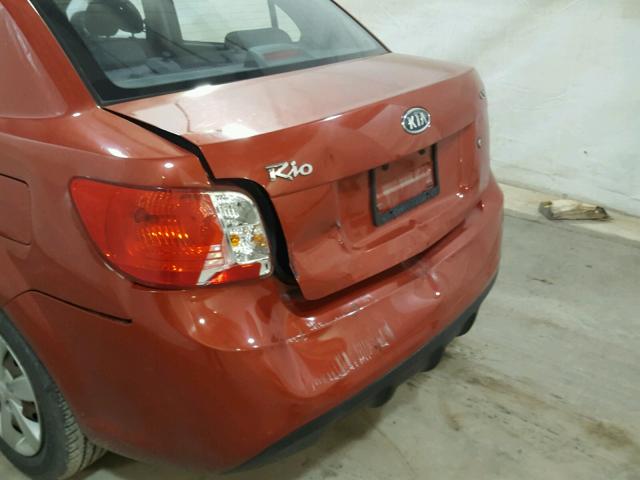 KNADH4A37A6613657 - 2010 KIA RIO LX RED photo 9