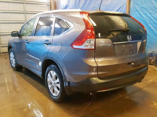 5J6RM4H73CL008899 - 2012 HONDA CR-V EXL GRAY photo 3