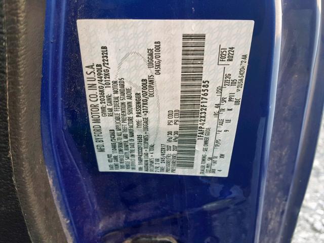 1FAFP42X32F176585 - 2002 FORD MUSTANG GT BLUE photo 10