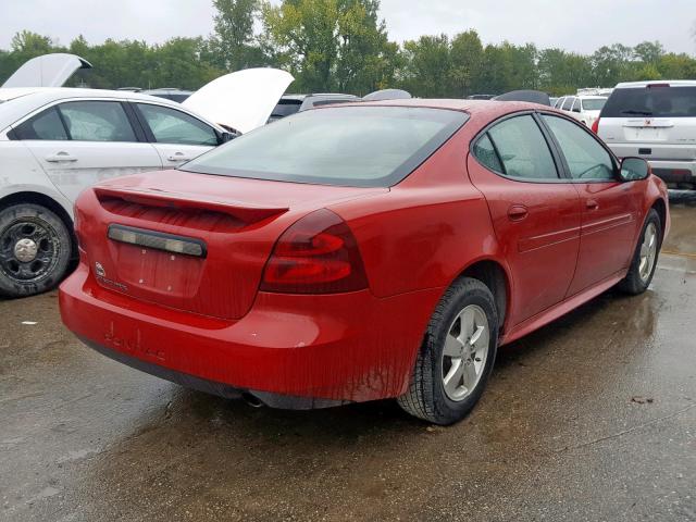 2G2WP552881102163 - 2008 PONTIAC GRAND PRIX Қызыл фото 4