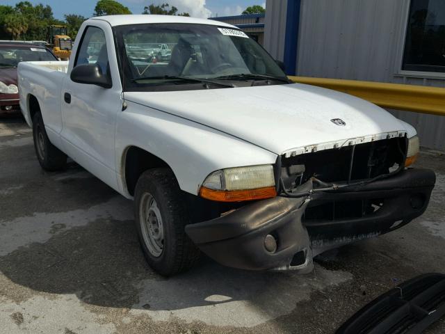 1B7FL26X11S351474 - 2001 DODGE DAKOTA WHITE photo 1