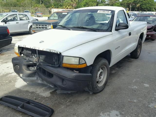 1B7FL26X11S351474 - 2001 DODGE DAKOTA WHITE photo 2