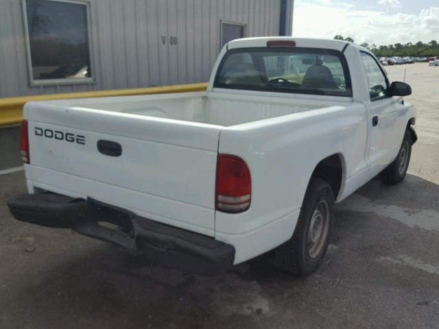 1B7FL26X11S351474 - 2001 DODGE DAKOTA WHITE photo 4