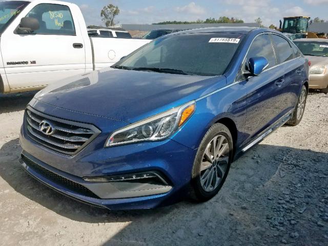 5NPE34AF5FH097344 - 2015 HYUNDAI SONATA SPO BLUE photo 2