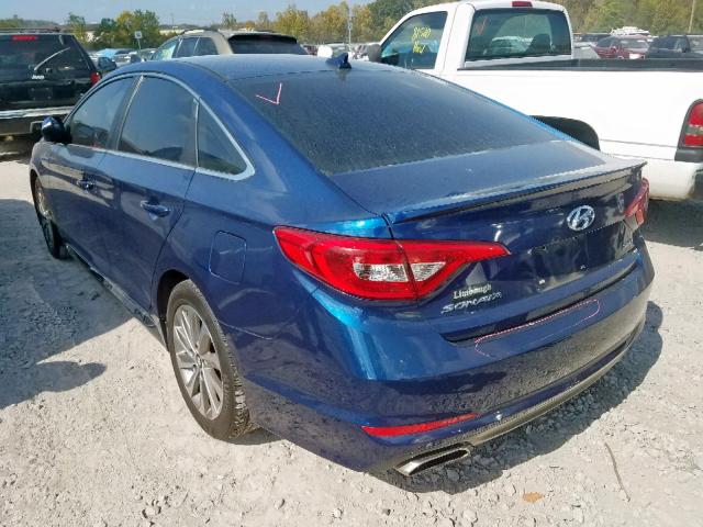 5NPE34AF5FH097344 - 2015 HYUNDAI SONATA SPO BLUE photo 3